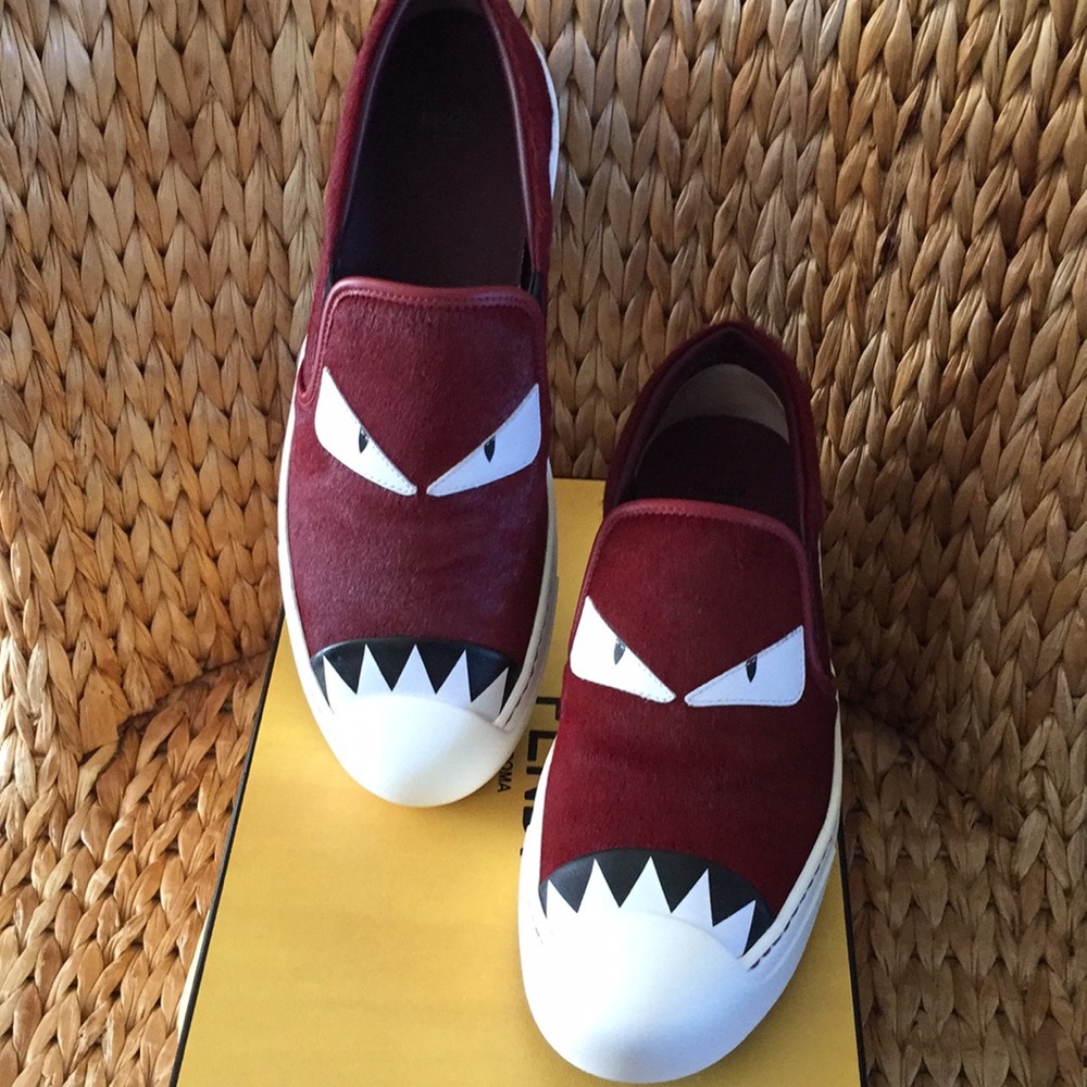 ❤️Sold!❤️ Fendi Monster Calf Hair Sneakers - Picture 1 of 8
